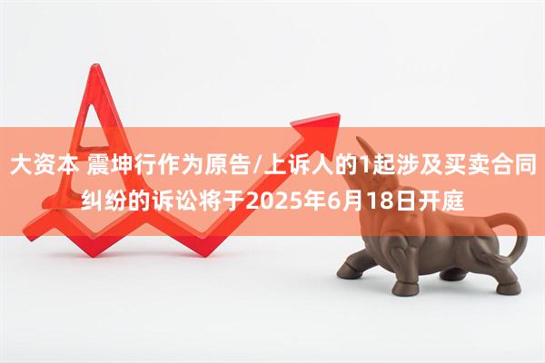 大资本 震坤行作为原告/上诉人的1起涉及买卖合同纠纷的诉讼将于2025年6月18日开庭